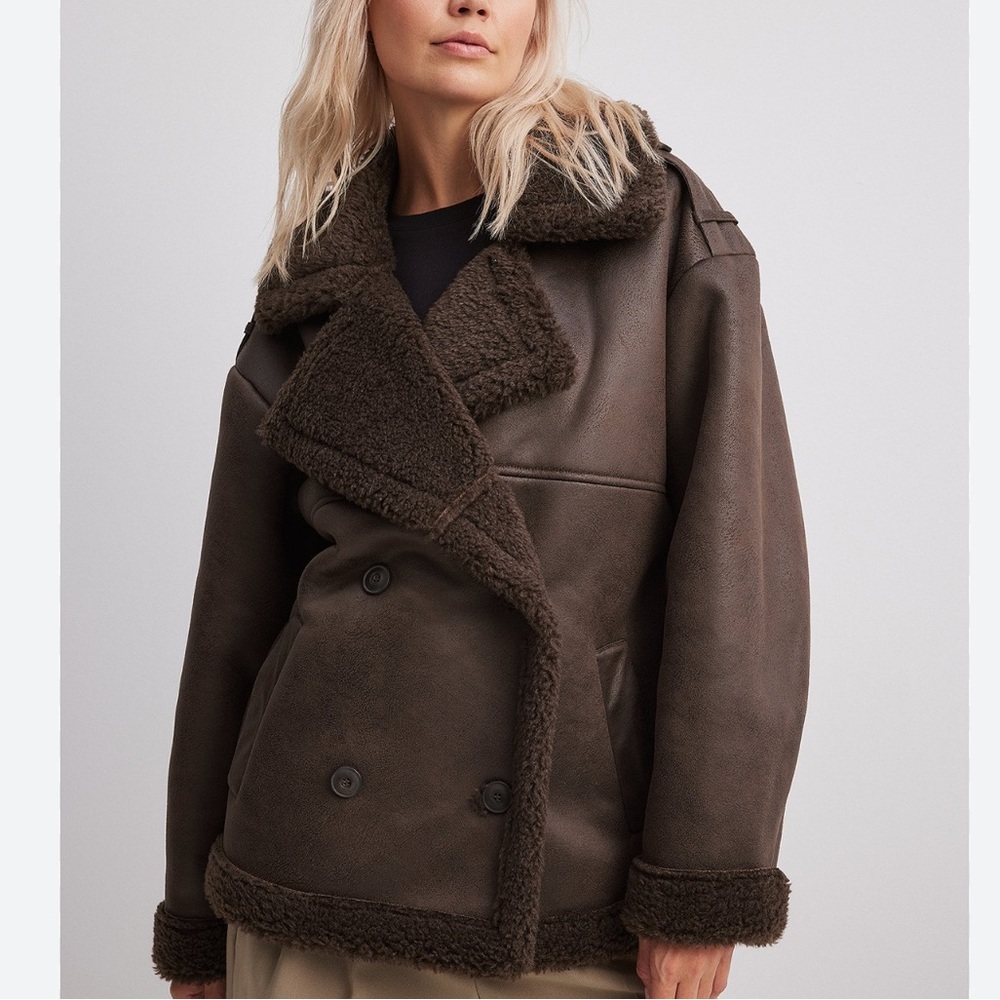 NA-KD oversized bonded jacket
